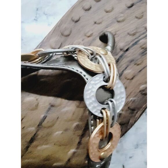 Orthaheel Size 7 Lola Mixed Metal Silver and Gold Women’s Sandals EUC - Picture 7 of 8